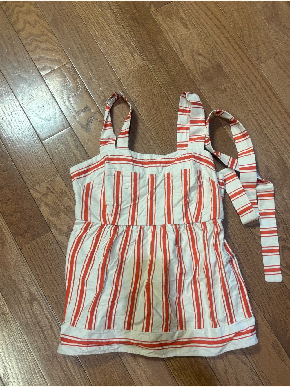 Never worn! Cabo Striped White and Red Sleeveless Summer Top
